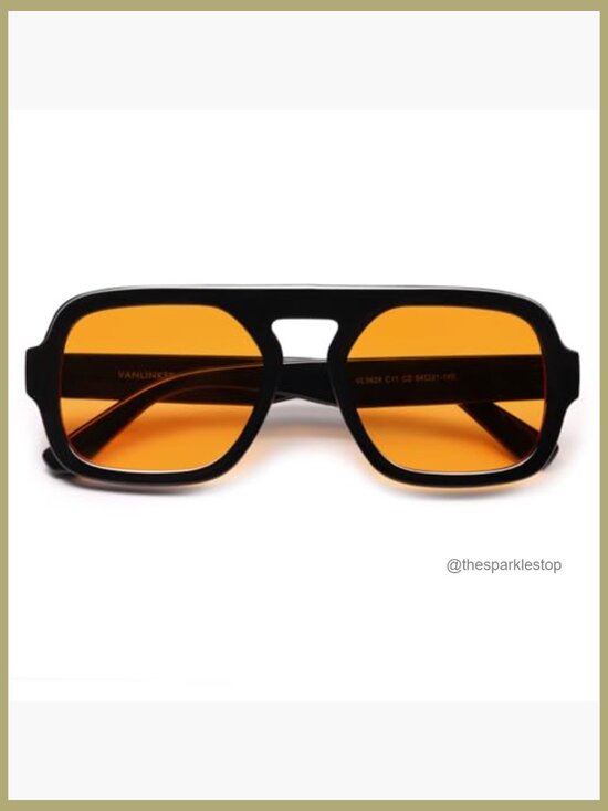 Oversized Retro Square Aviator Sunglasses with UV400 Protection main image 5